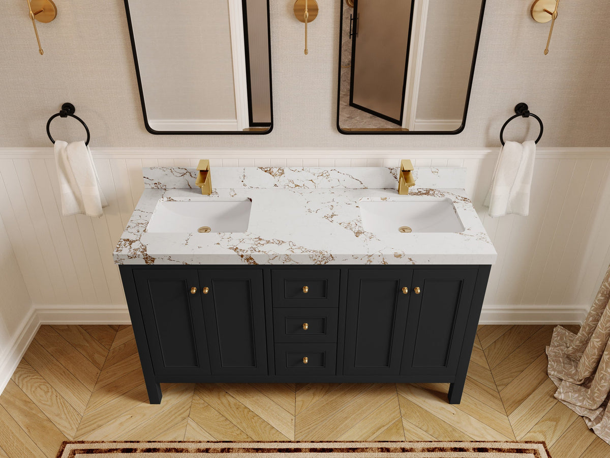 Nashville 60 in. W x 22 in. D Double Sink Bathroom Vanity