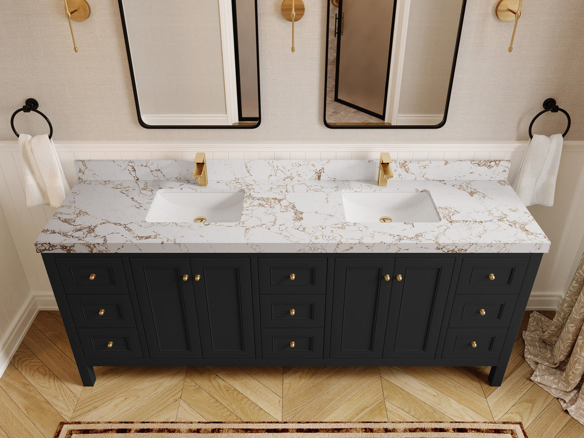 Nashville 84 in W x 22 in D Double Sink Bathroom Vanity