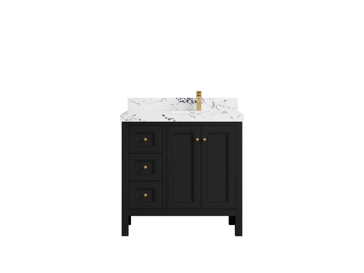 Nashville 36 in. W x 22 in. D Right Offset Sink Bathroom Vanity - photo 49