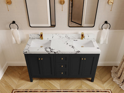 Nashville 60 in. W x 22 in. D Double Sink Bathroom Vanity