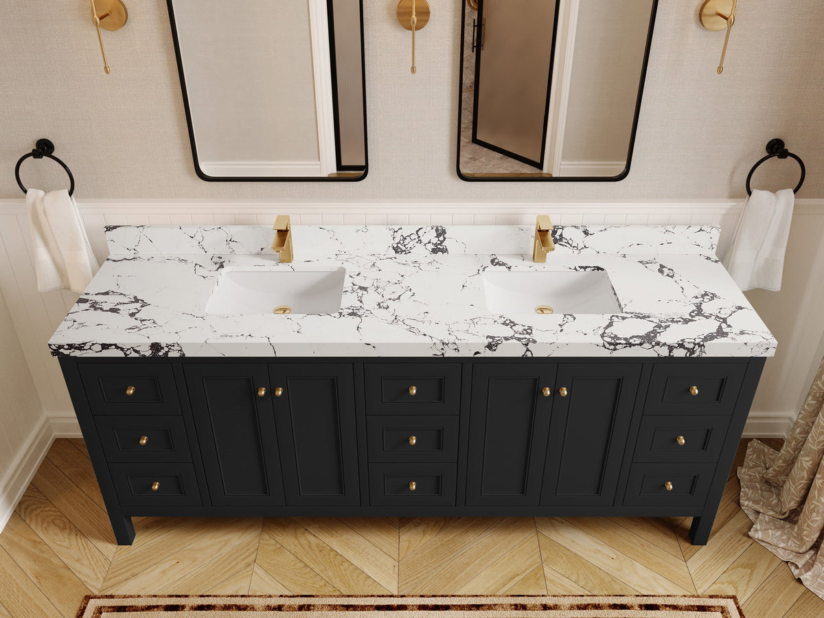Nashville 84 in W x 22 in D Double Sink Bathroom Vanity