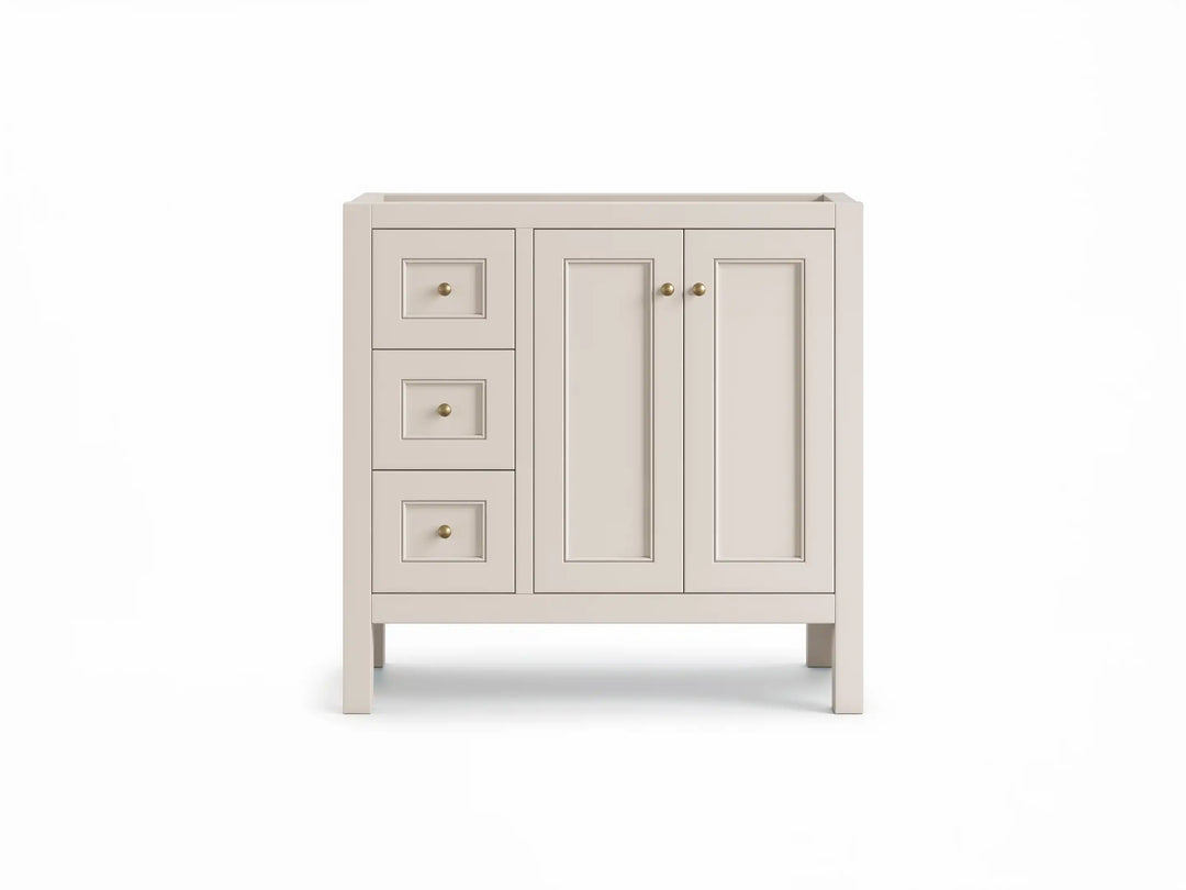 Nashville 36 in. W x 22 in. D Center Sink Bathroom Vanity | 
              
                Fine Grain Linen Beige
                
                  
             - NAS_FNG_WHQZ_36CR - photo №3