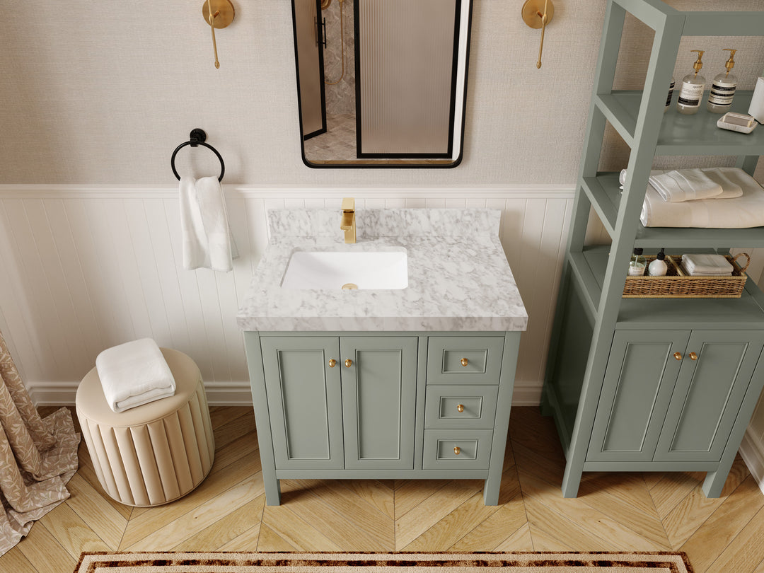 Nashville 36 in. W x 22 in. D Left Offset Sink Bathroom Vanity