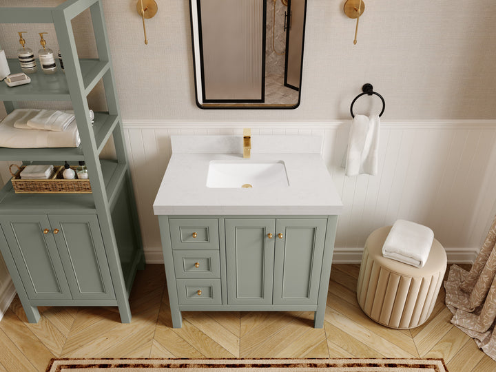 Nashville 36 in. W x 22 in. D Center Sink Bathroom Vanity - photo 30
