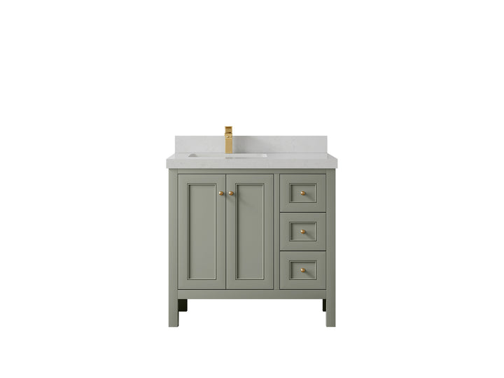 Nashville 36 in. W x 22 in. D Left Offset Sink Bathroom Vanity - photo 31