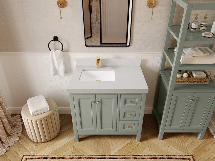 Nashville 36 in. W x 22 in. D Left Offset Sink Bathroom Vanity - photo 30
