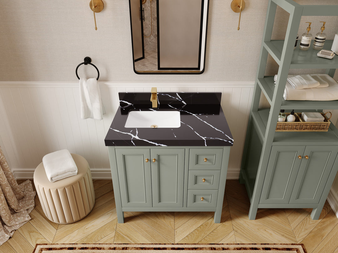 Nashville 36 in. W x 22 in. D Left Offset Sink Bathroom Vanity