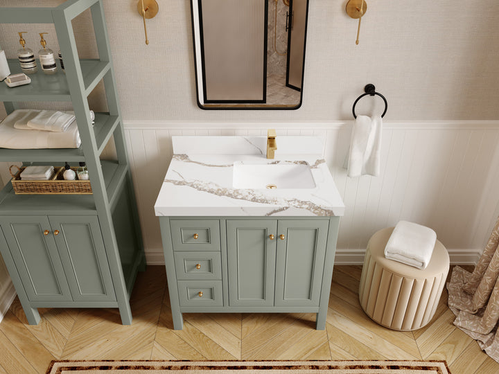 Nashville 36 in. W x 22 in. D Right Offset Sink Bathroom Vanity - photo 18