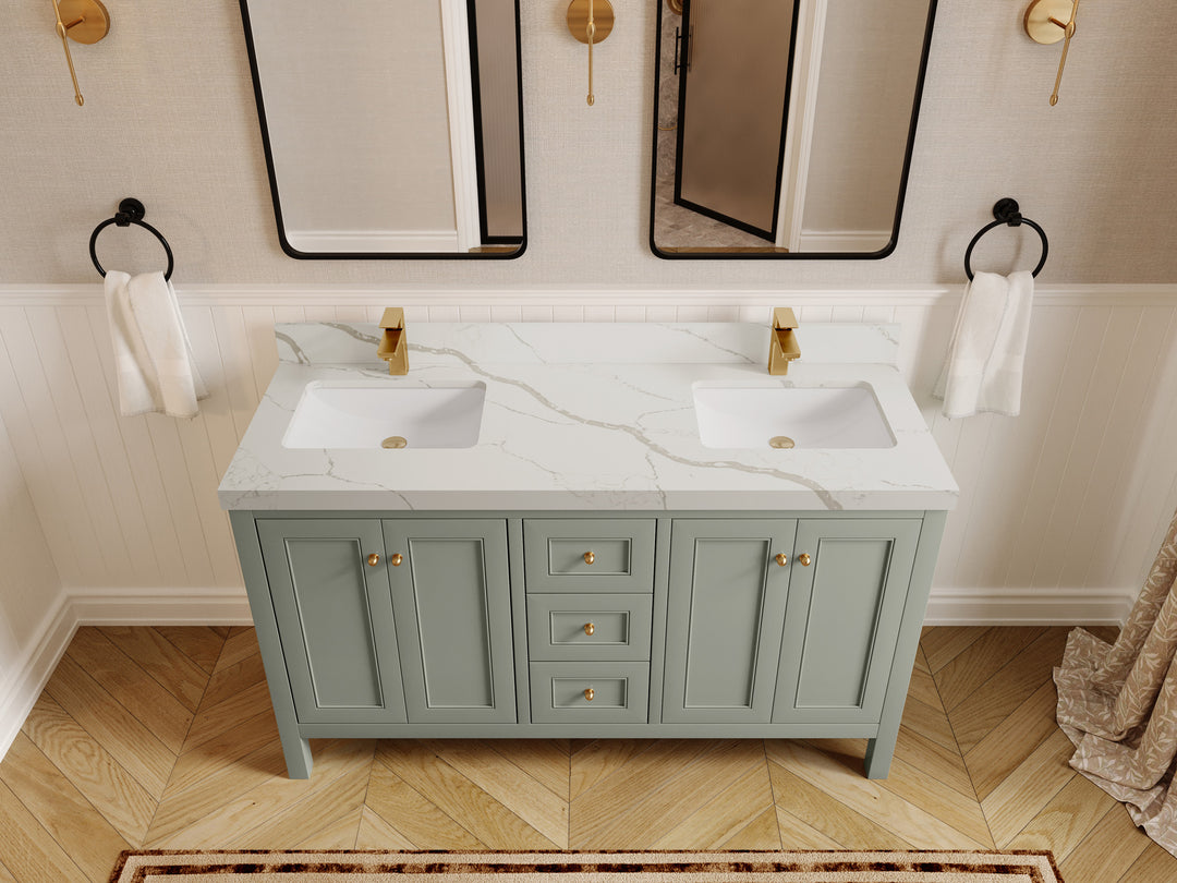 Nashville 60 in. W x 22 in. D Double Sink Bathroom Vanity