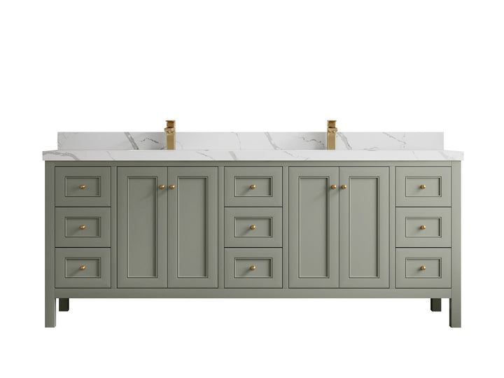 Nashville 84 in W x 22 in D Free Standing Reeded Double Sink Bathroom Vanity - photo 1