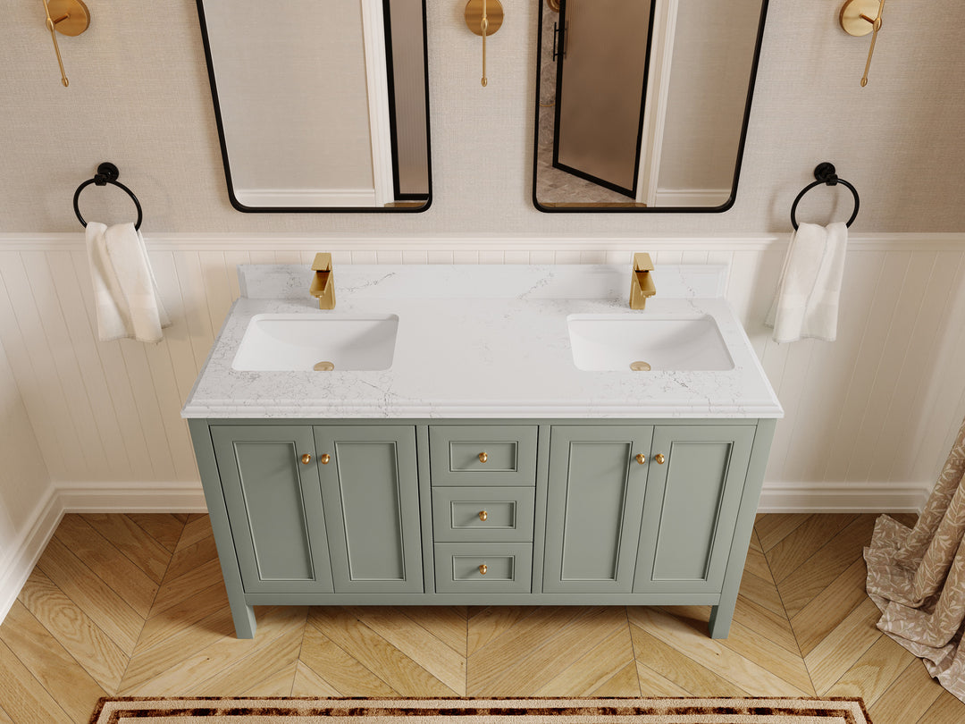Nashville 60 in. W x 22 in. D Double Sink Bathroom Vanity