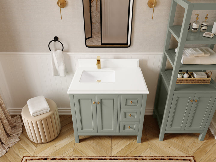 Nashville 36 in. W x 22 in. D Left Offset Sink Bathroom Vanity - photo 36