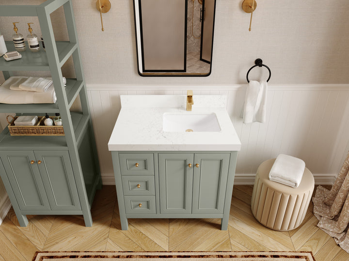 Nashville 36 in. W x 22 in. D Right Offset Sink Bathroom Vanity - photo 38