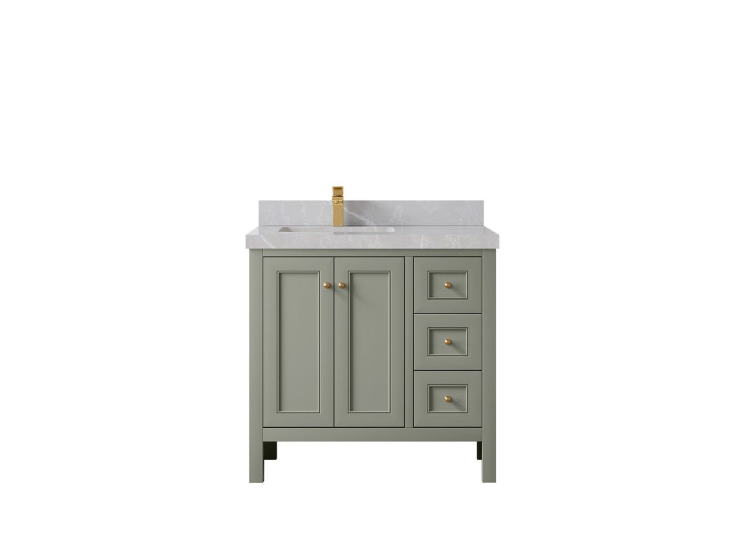 Nashville 36 in. W x 22 in. D Left Offset Sink Bathroom Vanity