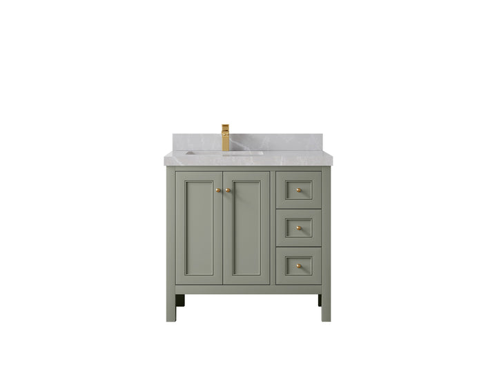 Nashville 36 in. W x 22 in. D Left Offset Sink Bathroom Vanity - photo 41