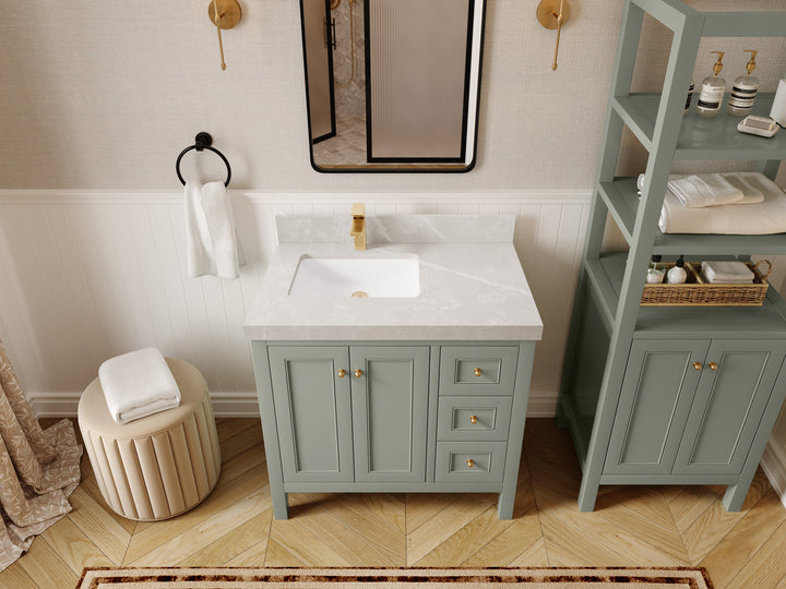 Nashville 36 in. W x 22 in. D Left Offset Sink Bathroom Vanity - photo 40