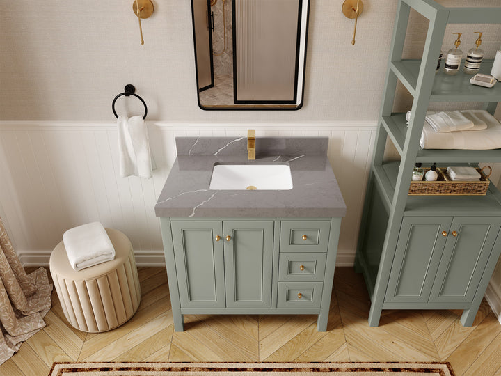 Nashville 36 in. W x 22 in. D Center Sink Bathroom Vanity - photo 42