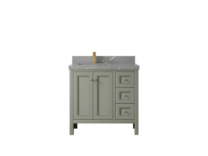 Nashville 36 in. W x 22 in. D Left Offset Sink Bathroom Vanity - photo 43