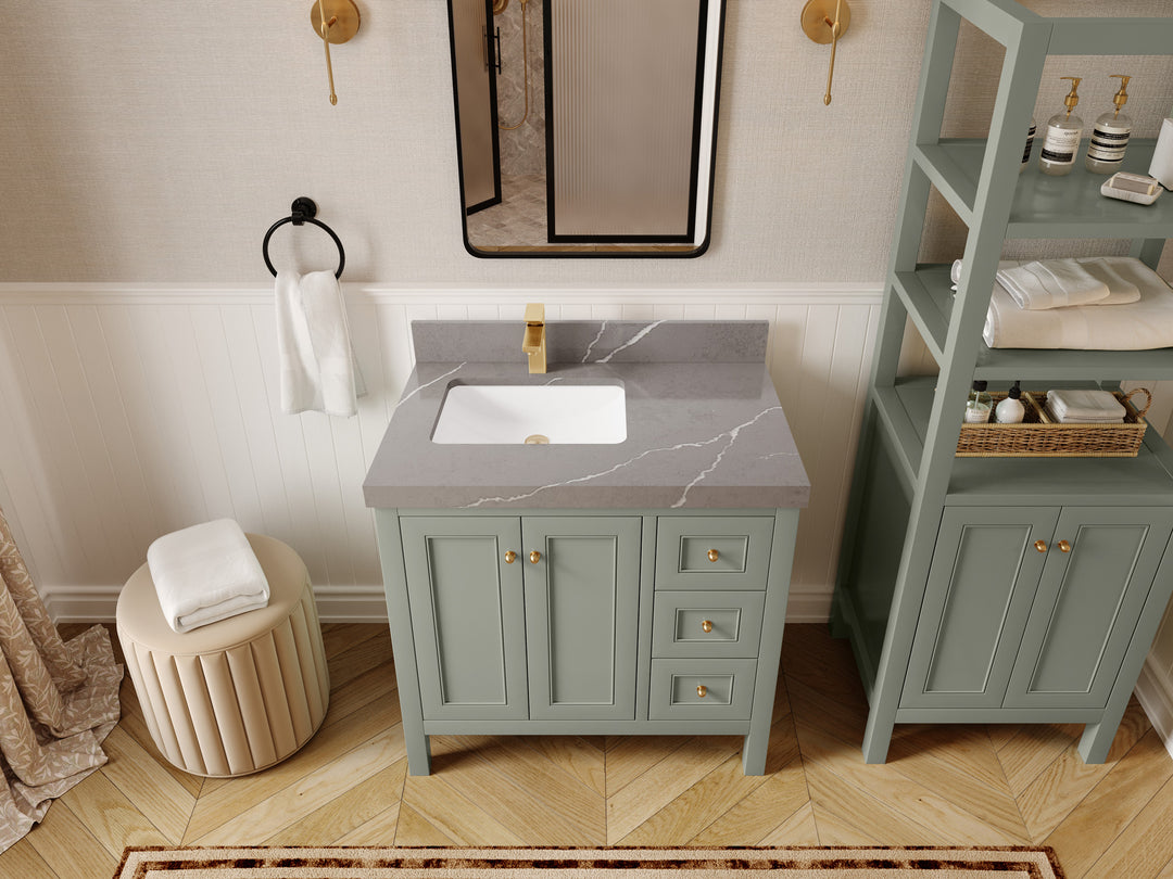 Nashville 36 in. W x 22 in. D Left Offset Sink Bathroom Vanity