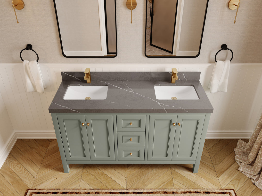 Nashville 60 in. W x 22 in. D Double Sink Bathroom Vanity