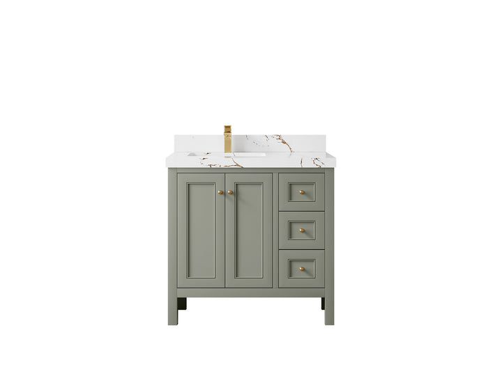 Nashville 36 in. W x 22 in. D Left Offset Sink Bathroom Vanity - photo 45