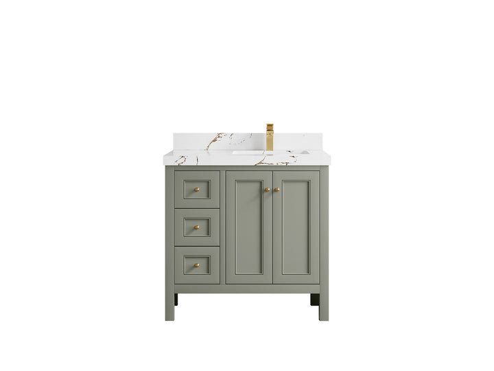 Nashville 36 in. W x 22 in. D Right Offset Sink Bathroom Vanity - photo 45
