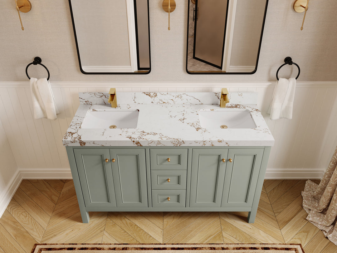 Nashville 60 in. W x 22 in. D Double Sink Bathroom Vanity