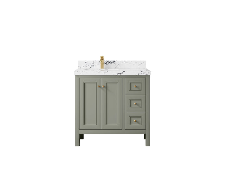 Nashville 36 in. W x 22 in. D Left Offset Sink Bathroom Vanity - photo 49