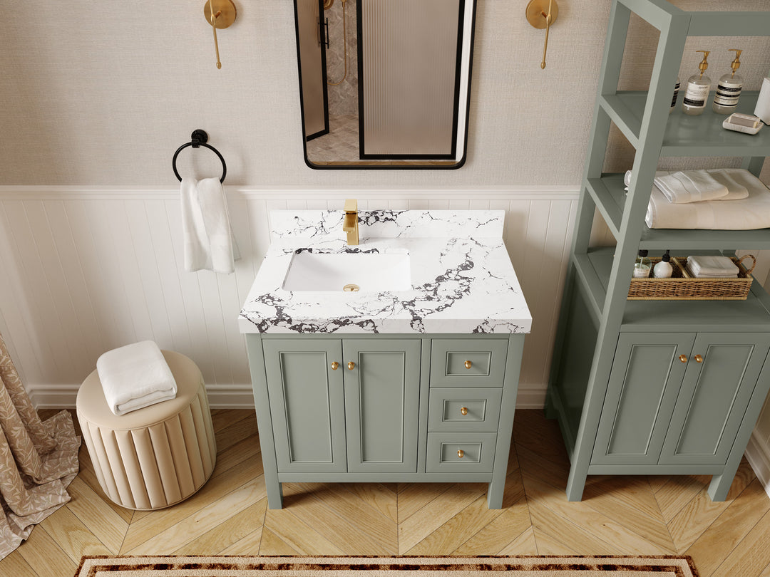 Nashville 36 in. W x 22 in. D Left Offset Sink Bathroom Vanity