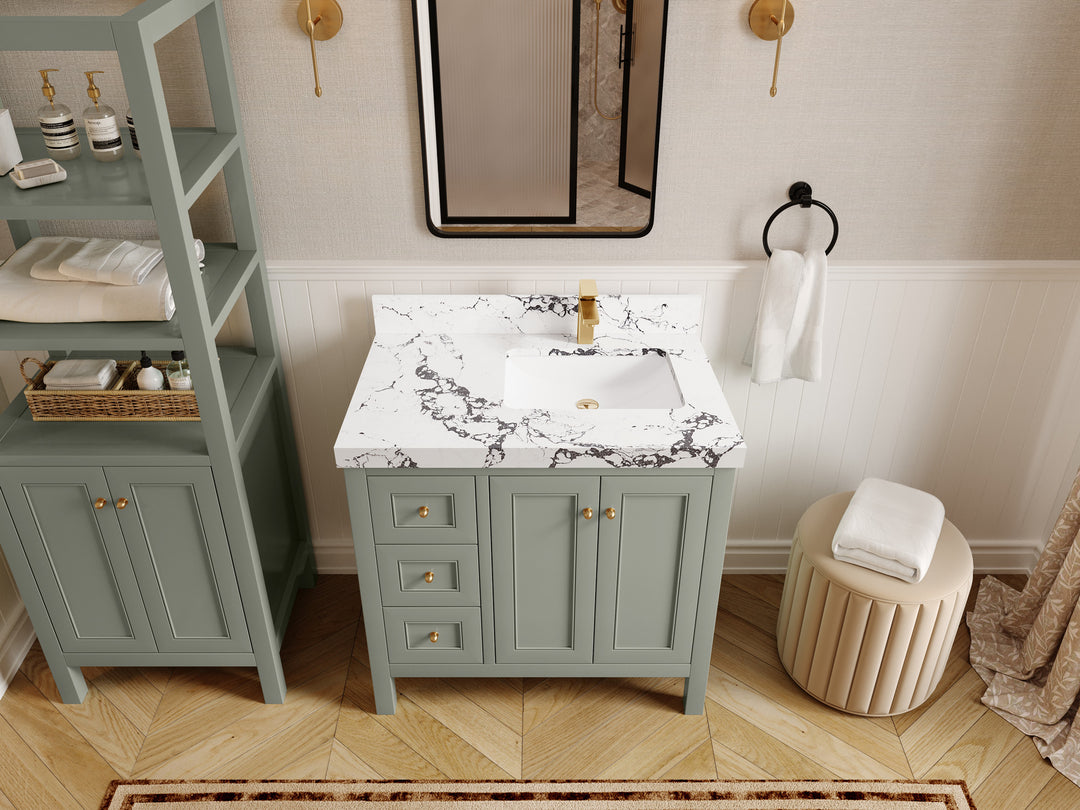 Nashville 36 in. W x 22 in. D Right Offset Sink Bathroom Vanity