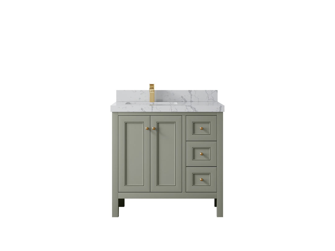 Nashville 36 in. W x 22 in. D Left Offset Sink Bathroom Vanity