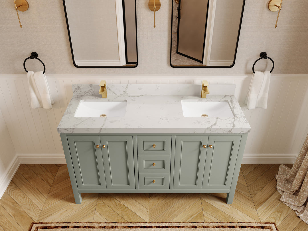Nashville 60 in. W x 22 in. D Double Sink Bathroom Vanity