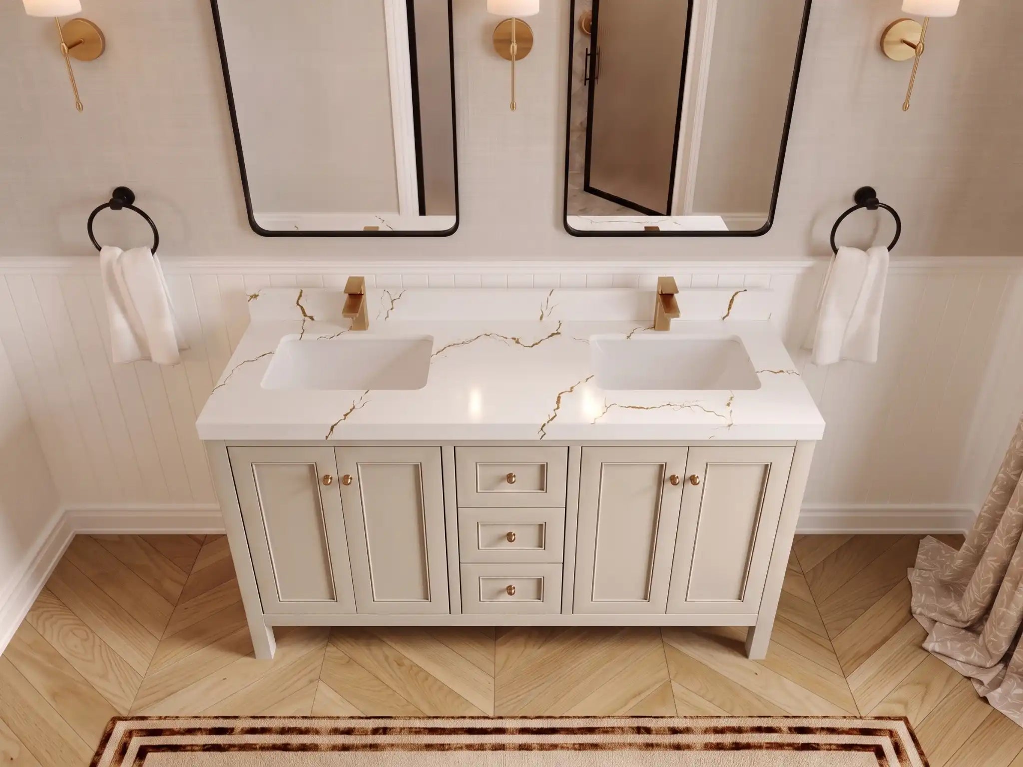 Nashville 60 in. W x 22 in. D Double Sink Bathroom Vanity