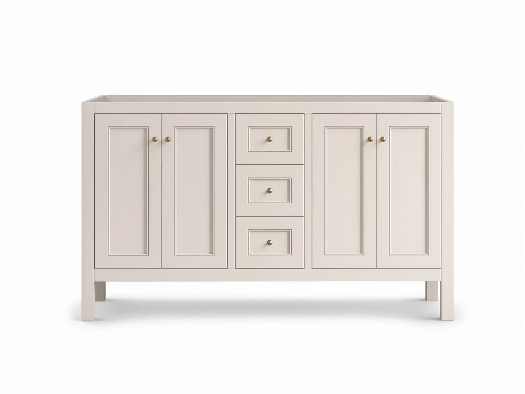 Nashville 60 in. W x 22 in. D Double Sink Bathroom Vanity | 
              
                Fine Grain Linen Beige
                
                  
             - NAS_FNG_WHQZ_60D - photo №3