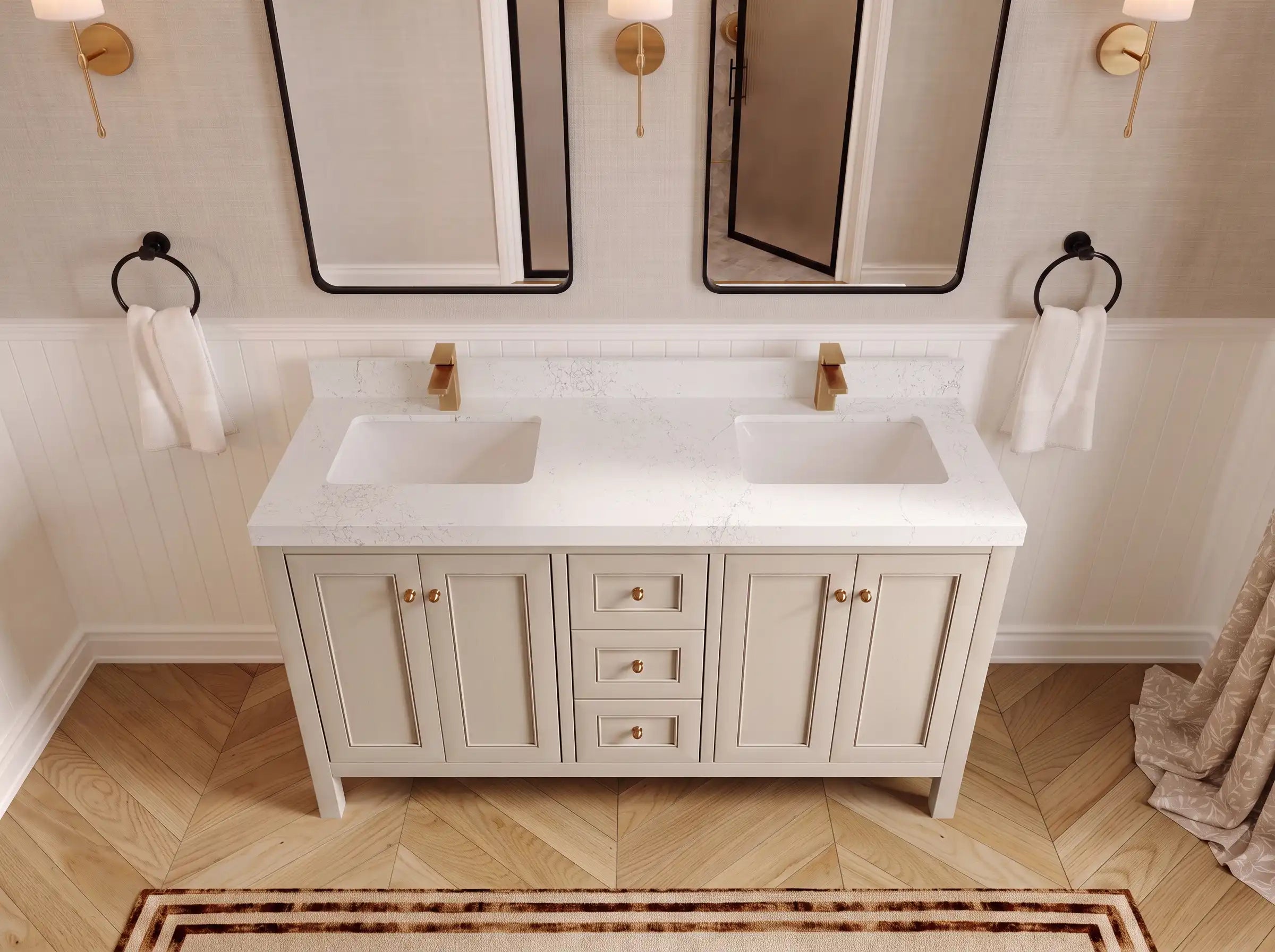 Nashville 60 in. W x 22 in. D Double Sink Bathroom Vanity