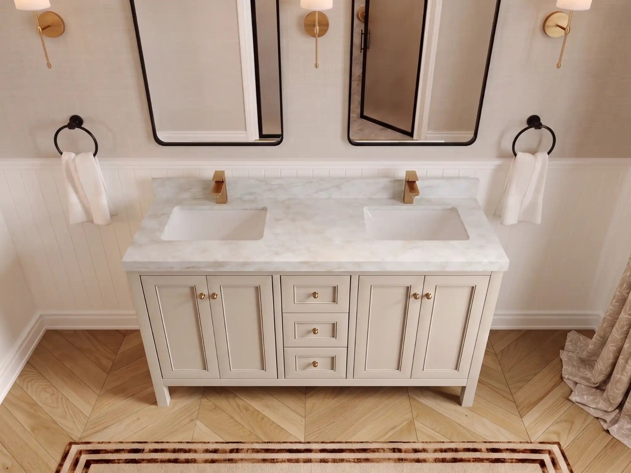 Nashville 60 in. W x 22 in. D Double Sink Bathroom Vanity