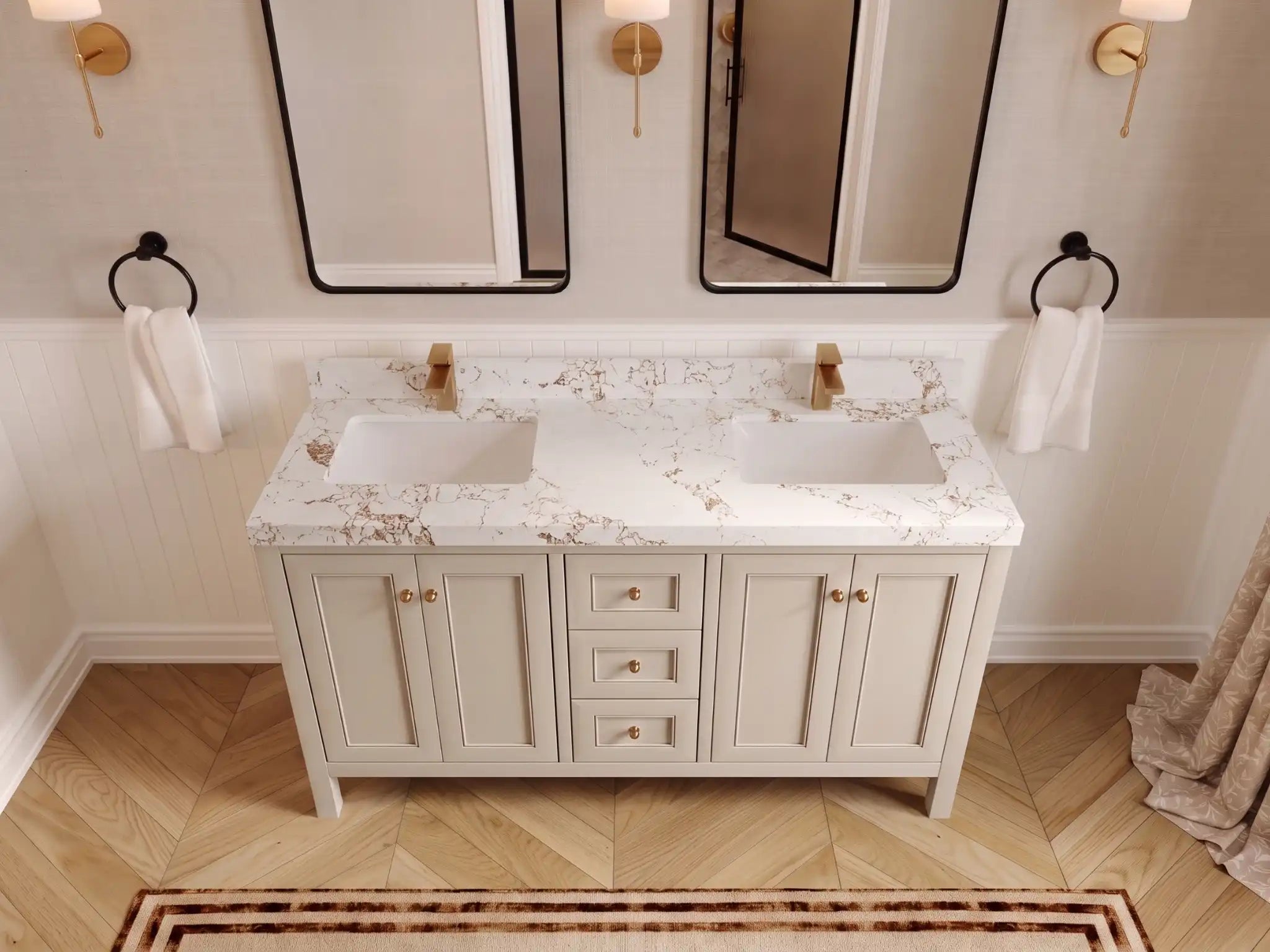 Nashville 60 in. W x 22 in. D Double Sink Bathroom Vanity