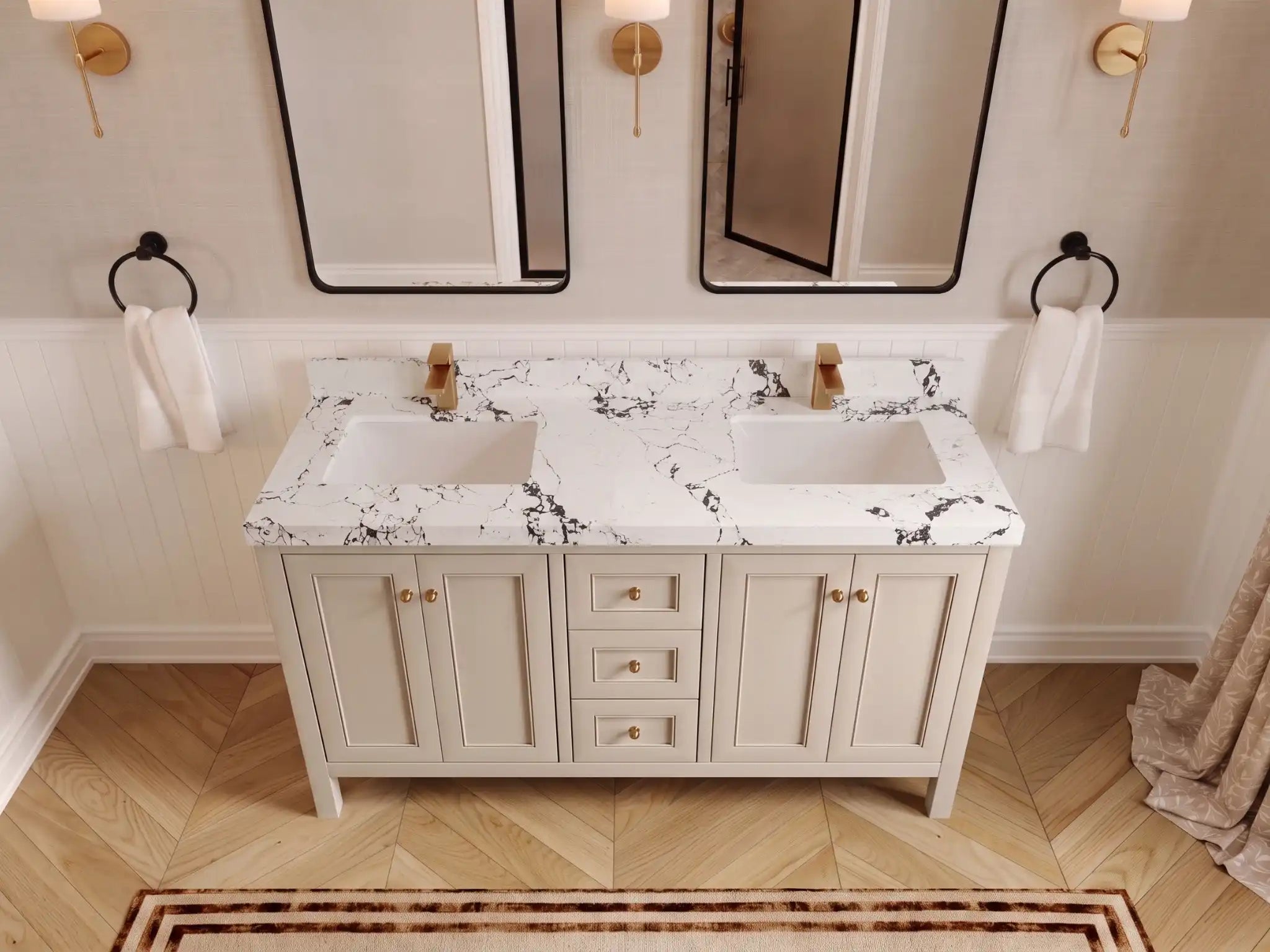 Nashville 60 in. W x 22 in. D Double Sink Bathroom Vanity