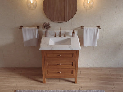 Nashville Teak Wood 30 in. W x 22 in. D Single Sink Bathroom Vanity