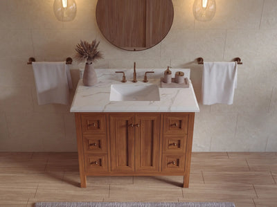 Nashville Teak Wood 42 in. W x 22 in. D Single Sink Bathroom Vanity