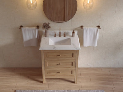 Nashville Teak Wood 30 in. W x 22 in. D Single Sink Bathroom Vanity