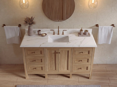 Nashville Teak Wood 60 in. W x 22 in. D Single Sink Bathroom Vanity