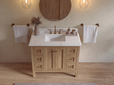 Nashville Teak Wood 42 in. W x 22 in. D Single Sink Bathroom Vanity