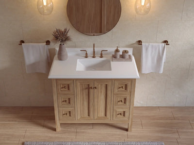 Nashville Teak Wood 42 in. W x 22 in. D Single Sink Bathroom Vanity