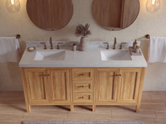 Nashville Teak Wood 72 in. W x 22 in. D Double Sink Bathroom Vanity - photo 14