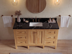 Nashville Teak Wood 60 in. W x 22 in. D Single Sink Bathroom Vanity - photo 12