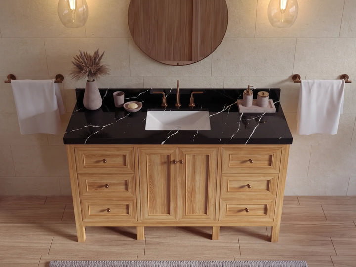 Nashville Teak Wood 60 in. W x 22 in. D Single Sink Bathroom Vanity - photo 13