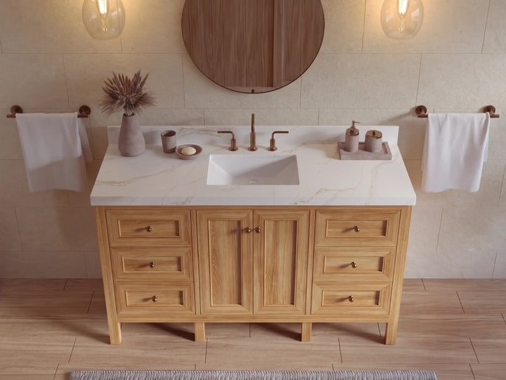 Nashville Teak Wood 60 in. W x 22 in. D Single Sink Bathroom Vanity - photo 18