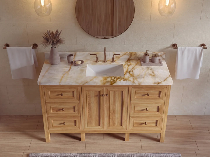 Nashville Teak Wood 60 in. W x 22 in. D Single Sink Bathroom Vanity - photo 31