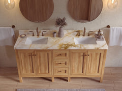 Nashville Teak Wood 72 in. W x 22 in. D Double Sink Bathroom Vanity - photo 34